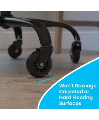 Set Of 5 Polyurethane Rollerblade Wheel Replacement Casters With Steel Frame For Home Office Chairs