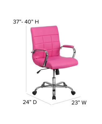 Mid-Back Vinyl Executive Swivel Office Chair With Chrome Base And Arms