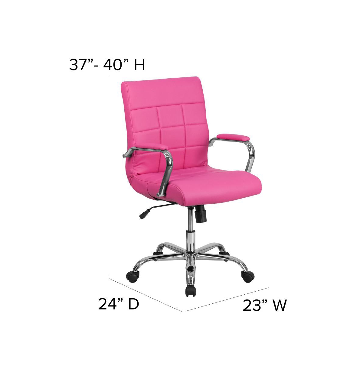 Emma+Oliver Mid-Back Vinyl Executive Swivel Office Chair With Chrome Base And Arms