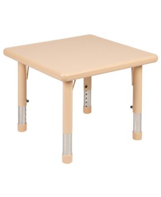 24" Square Plastic Height Adjustable Activity Table Set With 2 Chairs