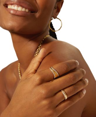 Diamond Double Row Tapered Statement Ring (1/4 ct. t.w.) in Gold Vermeil, Created for Macy's