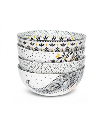 Sara Miller Artisanne Noir Cereal Bowls, Set of 4
