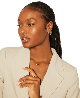 Cultured Freshwater Pearl (5mm) & Rhodolite (5/8 ct. t.w.) Two Stone Adjustable 18" Pendant Necklace in Gold Vermeil , Exclusively at Macy's