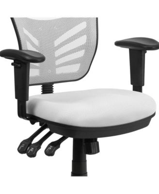 Mid-Back Mesh Triple Paddle Swivel Ergonomic Office Chair With Adjustable Arms