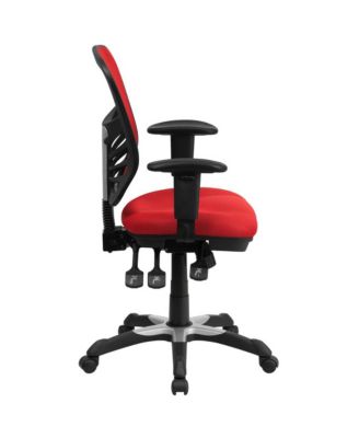 Mid-Back Mesh Triple Paddle Swivel Ergonomic Office Chair With Adjustable Arms