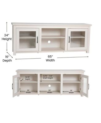 Galena Traditional Full Glass Door 65" Tv Stand For Up To 80" Tvs