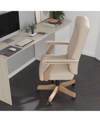 Office Chair, High Back, Tufted, Height Adjustable, 360° Swivel, Upholstered, Home Office Furniture