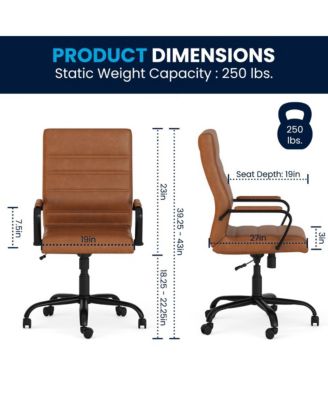 1 Pc Faux Leather Padded Arm Contemporary High-Back Office Chair