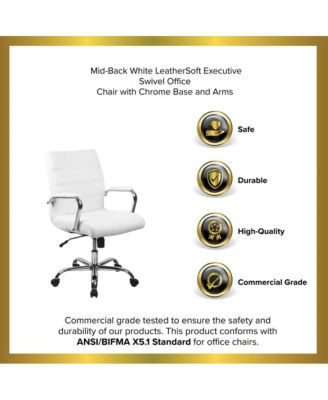 Milano Contemporary Mid-Back Home Office Chair With Padded Arms