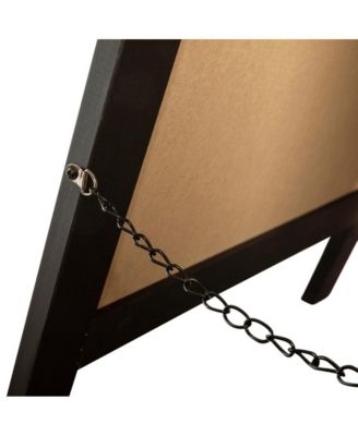 Burke 48"X24" Rustic Vintage like Double-Sided Folding Magnetic Chalkboard With 8 Chalk Markers, 10 Chalkboard Stencils And 2 Rustic Magnets Set