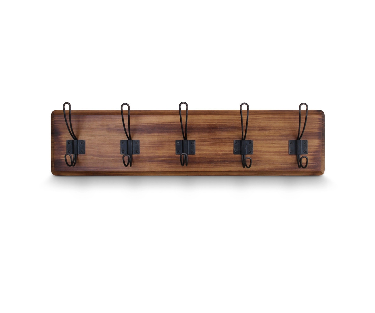 Rustic Coat Rack With Hooks -Wall Mount Coat Rack - Solid Pine Wood Entryway Hanger - Farmhouse Coat Rack For Kitchen, Bedroom