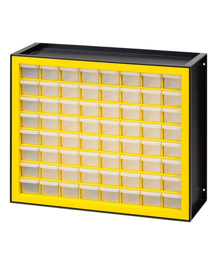 IRIS USA 64 Drawer Parts Black/Yellow Macy's