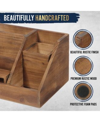 3 Piece Desk Organizer Set- Rustic Mail Organizer For Desktop - Great For Rustic Or Industrial Decor! Makeup Organizer For Vanity