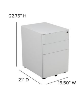 Modern 3-Drawer Mobile Locking Filing Cabinet Storage Organizer