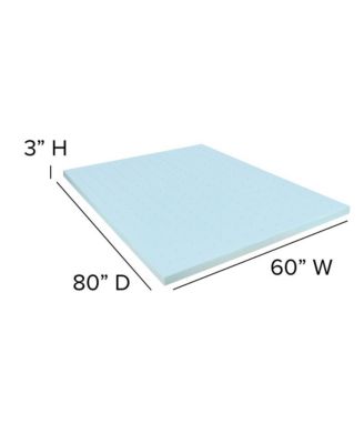 3" Gel-Infused Cool Touch CertiPUR-US Memory Foam Mattress Topper, Queen