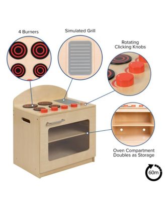 Children's Wooden Kitchen Stove With Turnable Knobs For Commercial Or Home Use