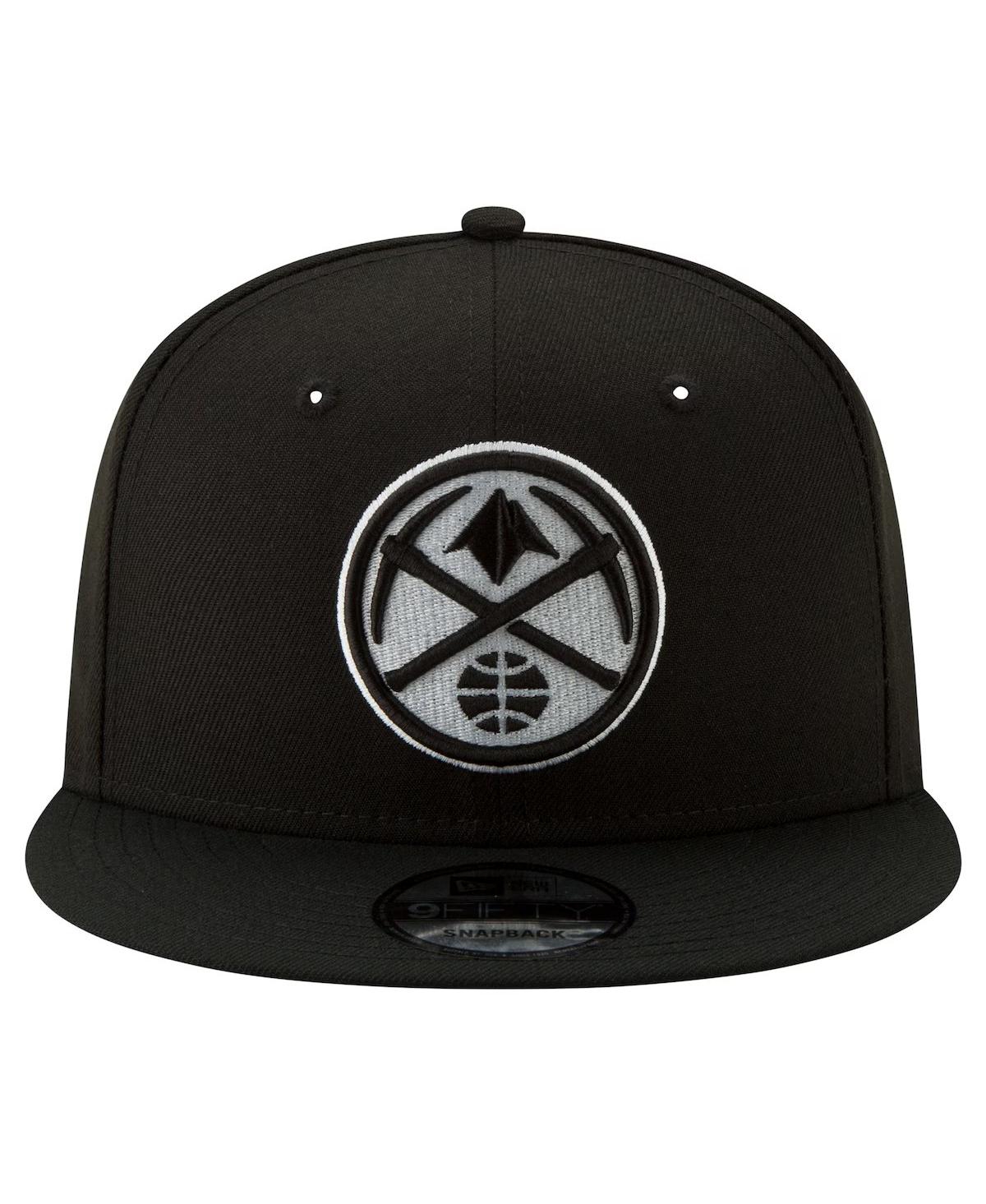 New Era Men's Denver Nuggets Black White 9fifty Snapback Hat In Black