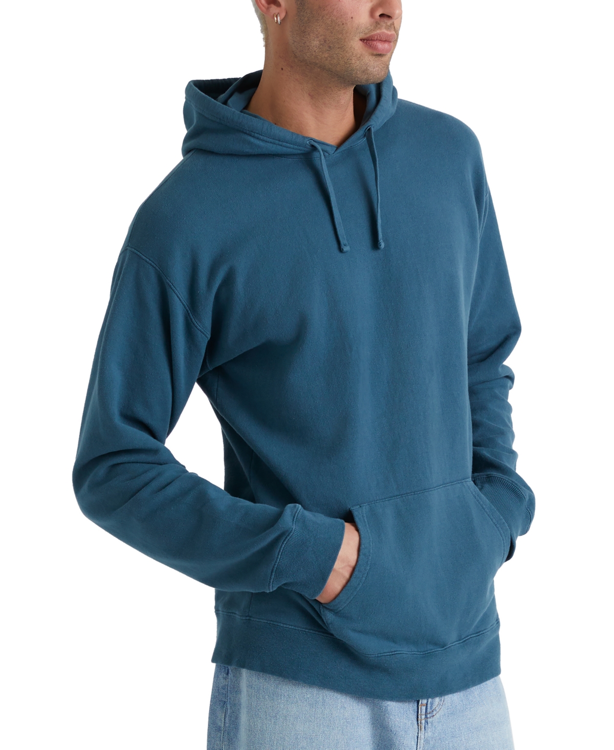 Hanes Men's Garment Dyed Fleece Hoodie In Blue