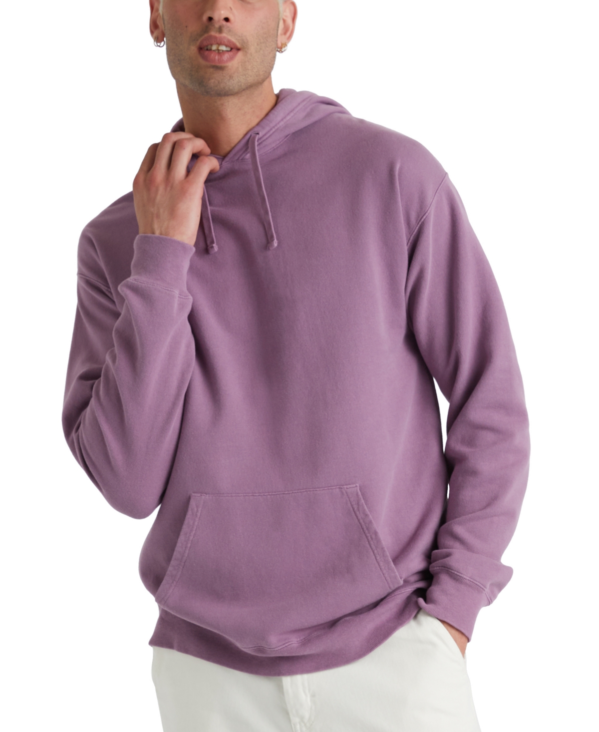 Hanes Men's Garment Dyed Fleece Hoodie In Purple