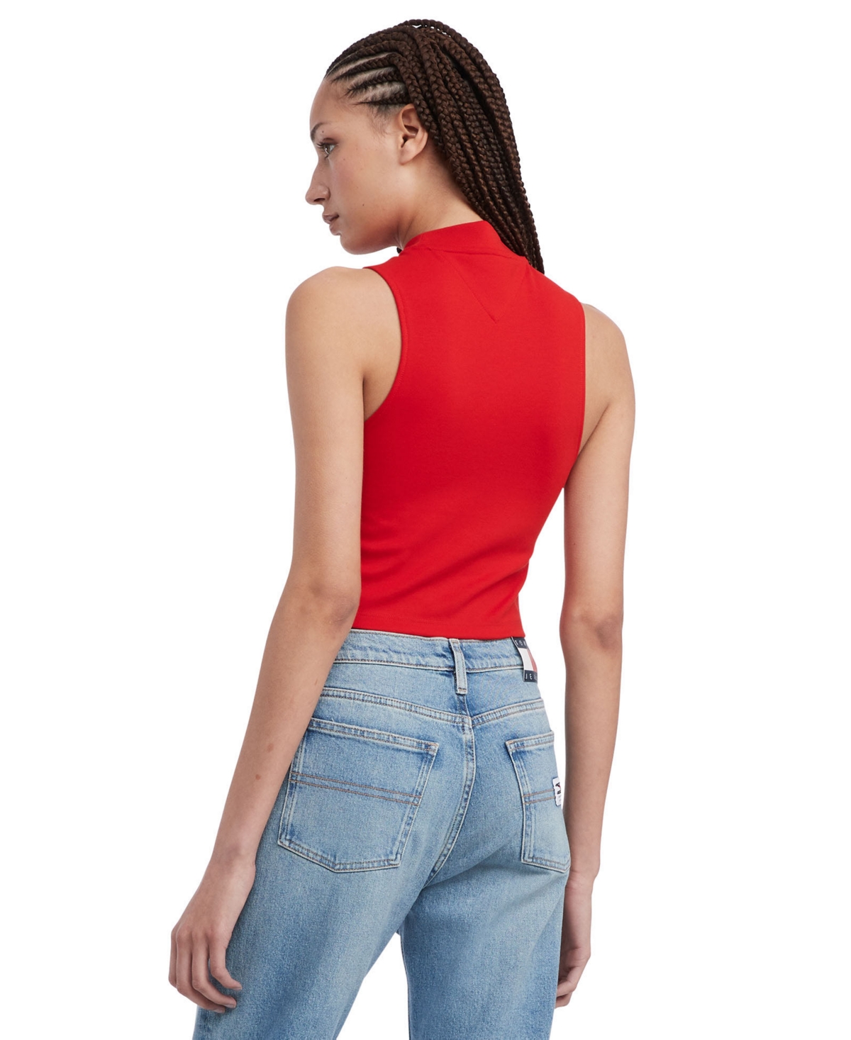 Tommy Jeans Women's Cropped Mockneck Sleeveless Top