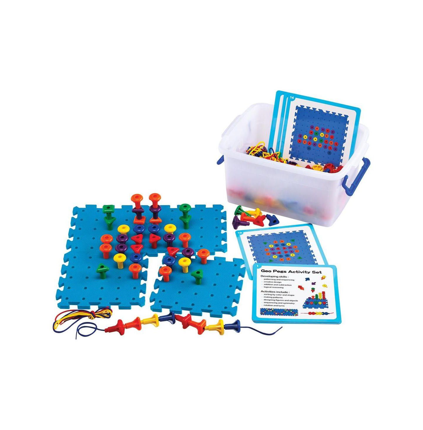 Детские игрушки Learning Advantage Geo Pegs Classroom Set Shape & Color Sorting 172-Piece, Ages 18 Months+ — фото 1