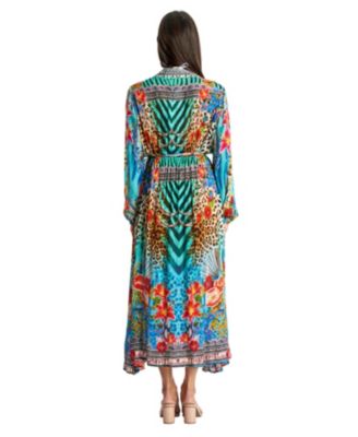 Women's Maxi Belted Cape Dress
