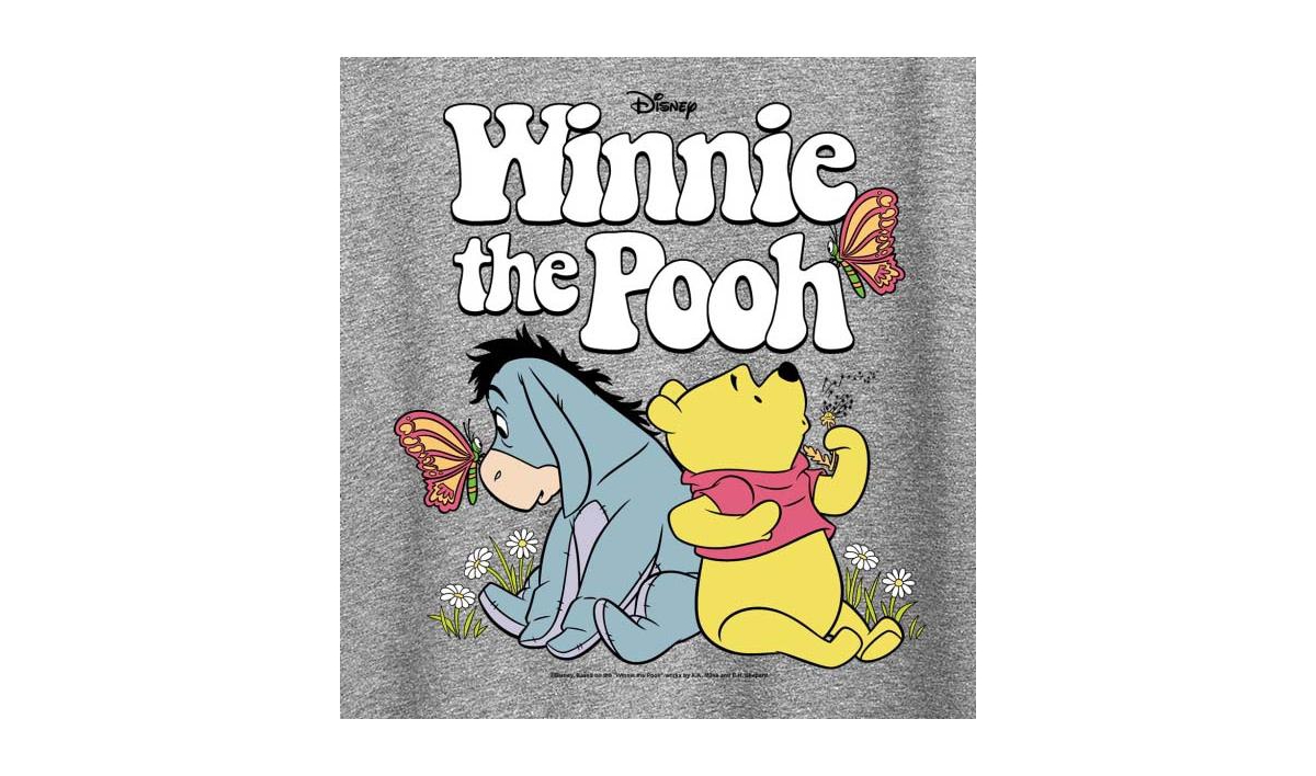 Hybrid Apparel Trendy Plus Size Winnie The Pooh Graphic T-shirt In Grey