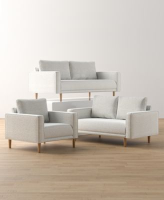 Furniture Of America Aurelia Boucle Fabric Sofa Collection In Charcoal Gray