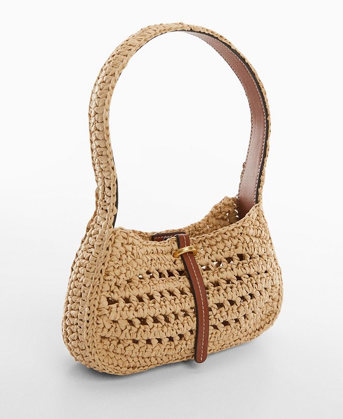 MANGO Women's Natural Fiber Shoulder Bag - Macy's