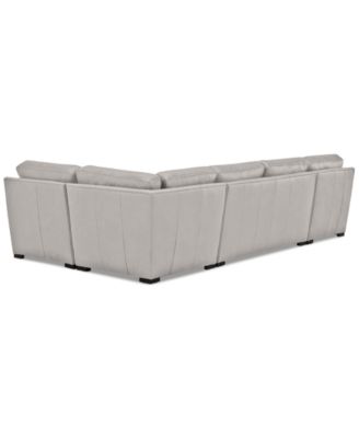 Radley 136" 4-Pc. Leather Square Corner Modular Chaise Sectional