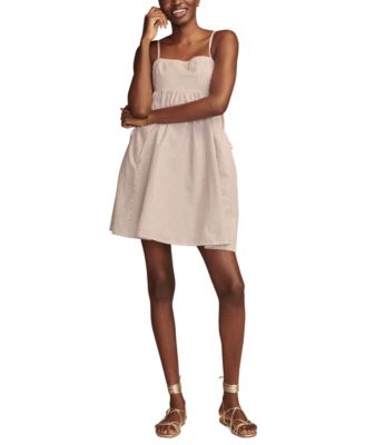 Lucky Brand - Women's Drawstring Pocket Cotton Babydoll Mini Dress