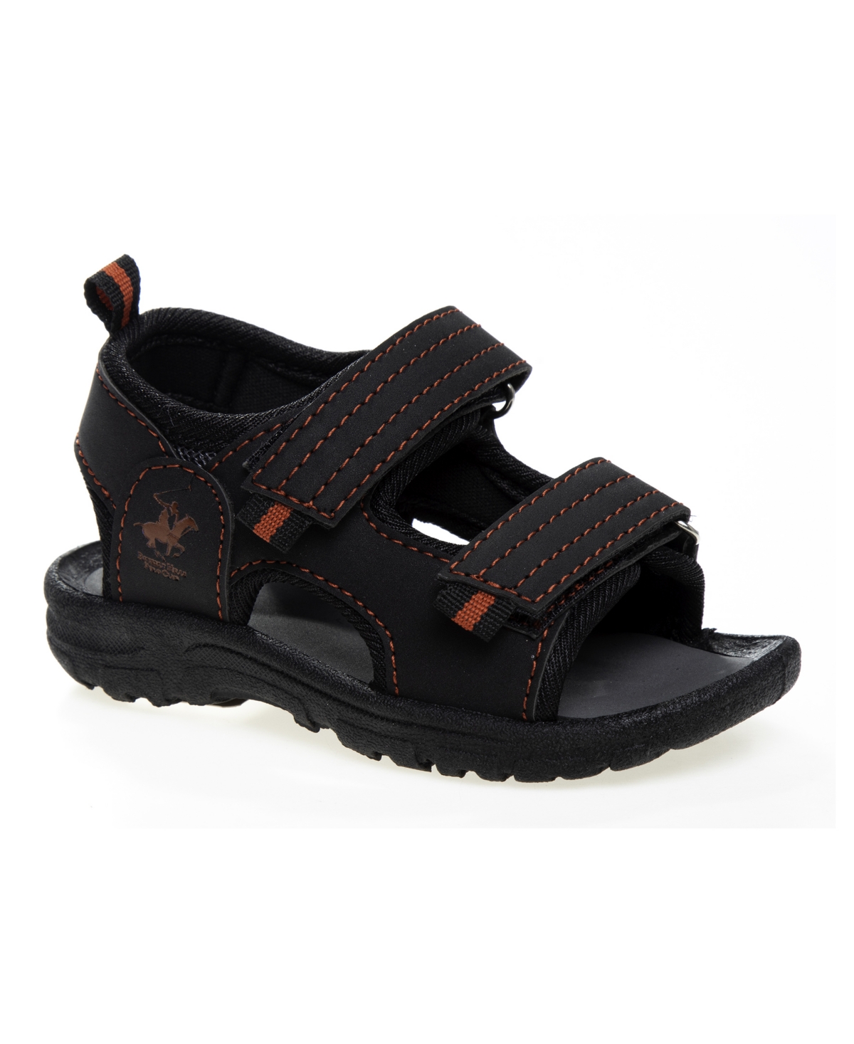Beverly Hills Polo Club Babies' Toddler Double Strap Sports Sandals In Black