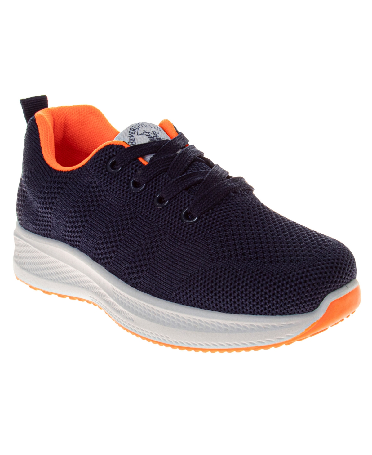 Shop Beverly Hills Polo Club Little And Big Boys Lace-up Fashion Sneakers In Navy,orange