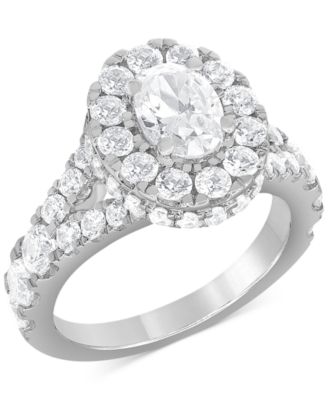 Diamond Oval Halo Bridal Set (4 ct. t.w.) in 14k White Gold