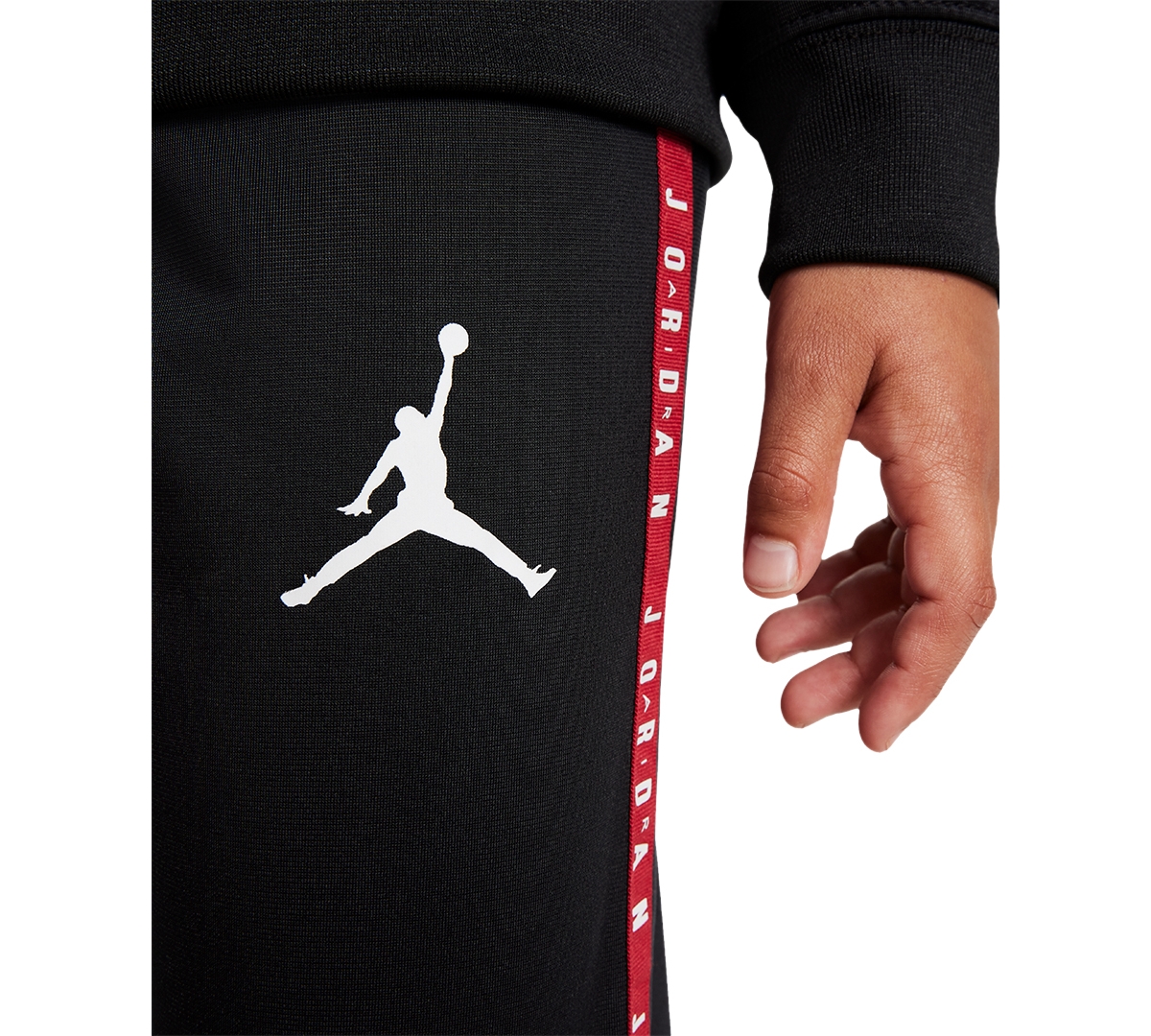 Jordan Little Boys Air Tricot Jacket And Pants, 2 Piece Set In Black