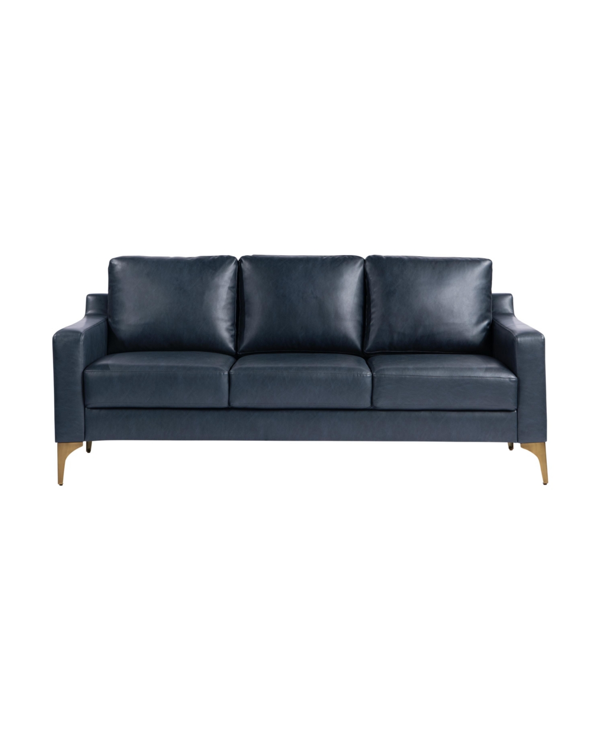 Shop Serta 78"w Faux Leather Francis Sofa In Navy