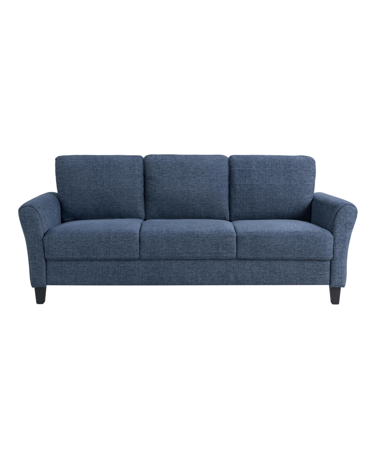 Shop Lifestyle Solutions 80.3"w Polyester Microfiber Sofa With Rolled Arms In Blue