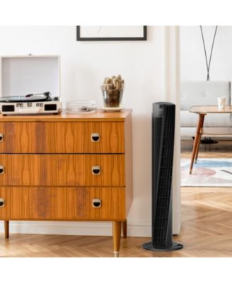 OSC73 37" Whole Room Air Circulator Tower Fan with Remote Control, Black