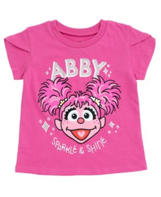 Toddler Girls Elmo Abby Cadabby T-Shirt Tulle Skirt and Scrunchie 3 Piece Outfit Set to