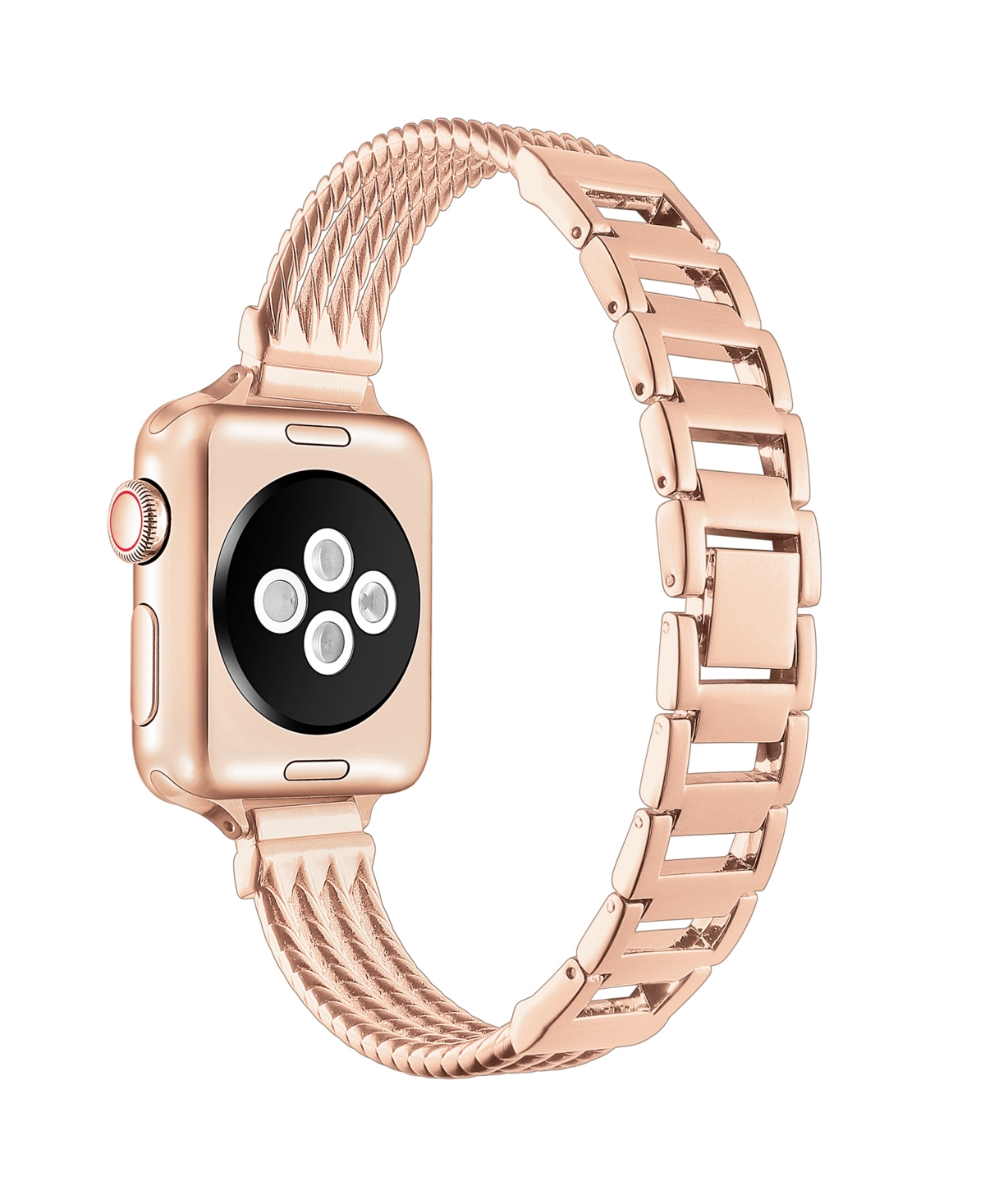Shop Posh Tech Unisex Clara Stainless Steel Bracelet Band For Apple Watch Size-42mm,44mm,45mm,49mm In Gold