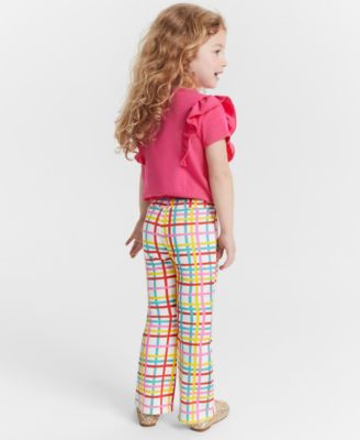 Shop Epic Threads Toddler Girls Heart Ruffle T Shirt Plaid Kick Flare Pants Created For Macys In Angel White