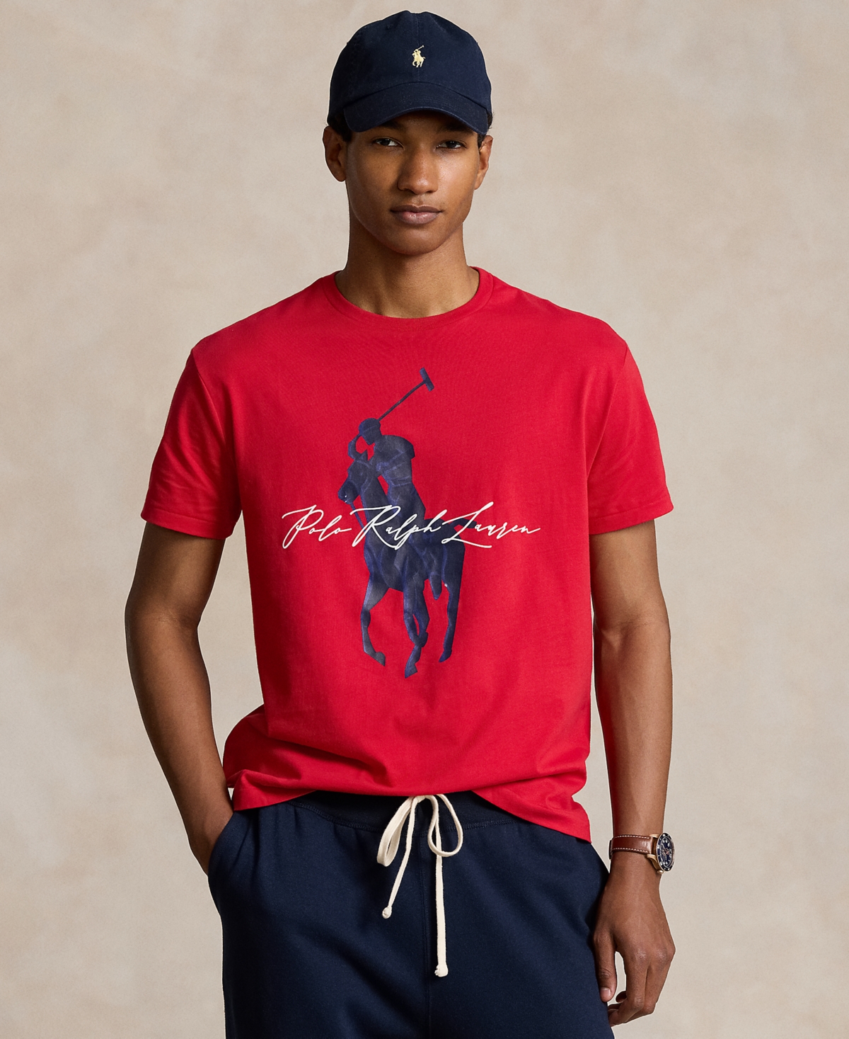 Shop Polo Ralph Lauren Men's Classic Fit Jersey Graphic T-shirt In Red