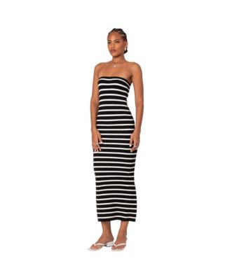 Women's Knit Back Slitted Maxi Dress