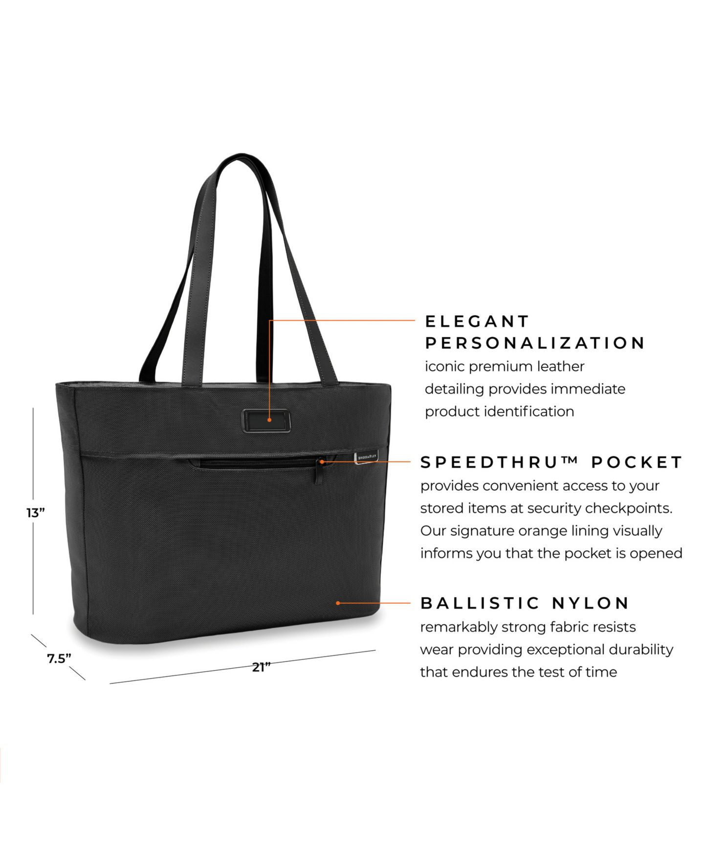 Сумка Briggs & Riley Baseline Traveler Tote, цвет: Чёрный — фото 4