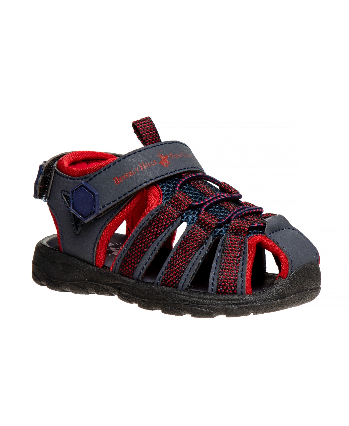 Shop Beverly Hills Polo Club Toddler Hook And Loop Sandals In Navy,red