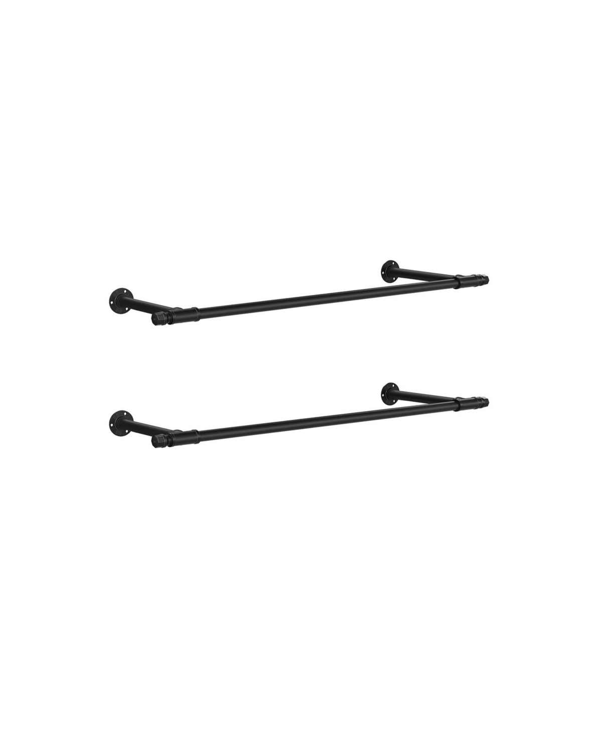 2 Pack Clothes Rack Wall-mounted - Black