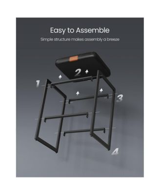 Counter Height Bar Stools Set of 2, Synthetic Leather with Stitching