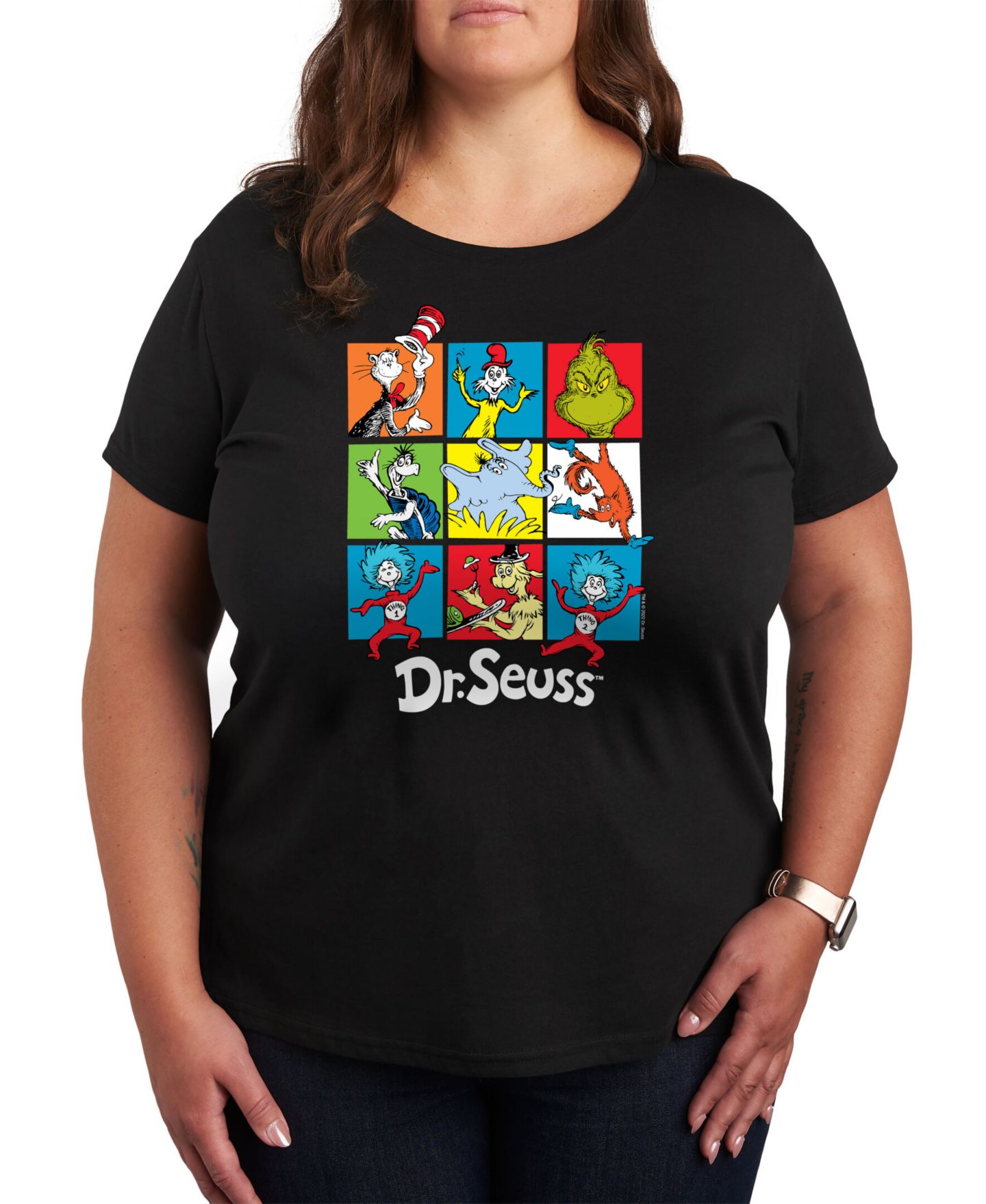 Женская футболка Hybrid Apparel Trendy Plus Size Dr. Seuss Graphic, цвет: Чёрный — фото 1