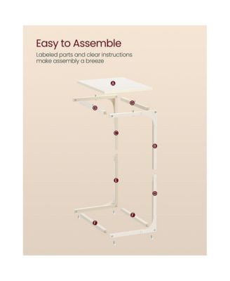 Industrial C-shaped Side Table With Metal Frame