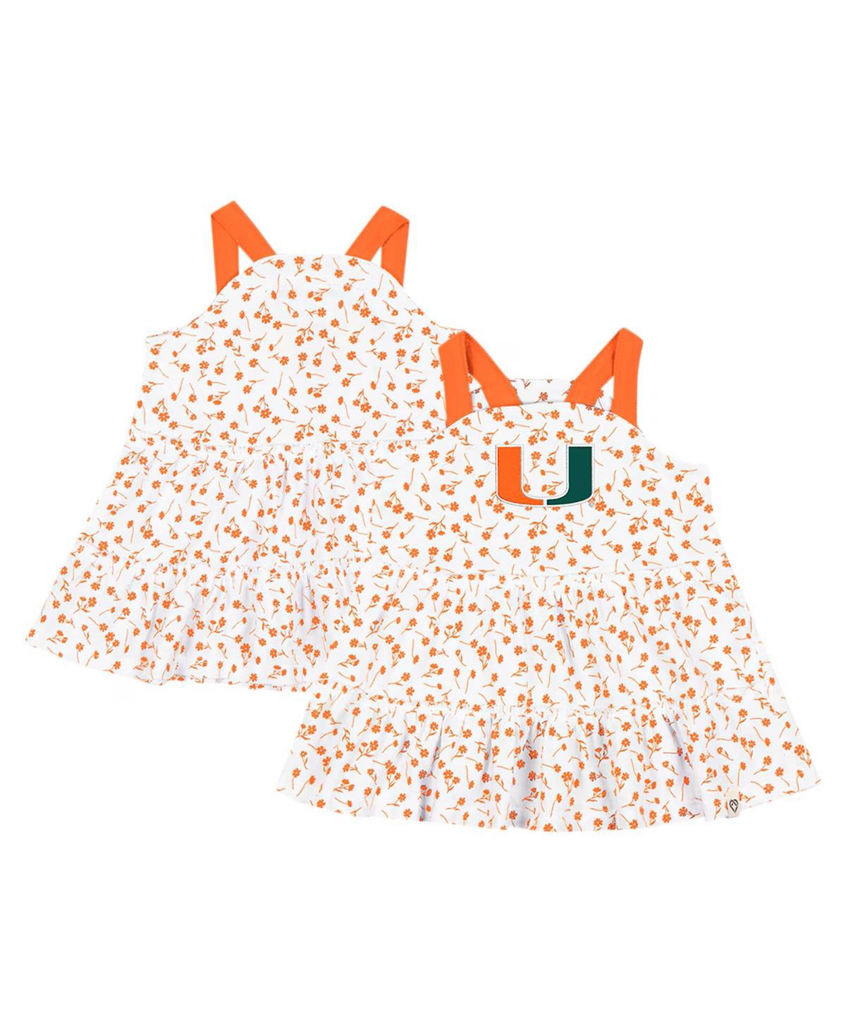 Shop Colosseum Girls Infant White Miami Hurricanes Robin Floral Dress